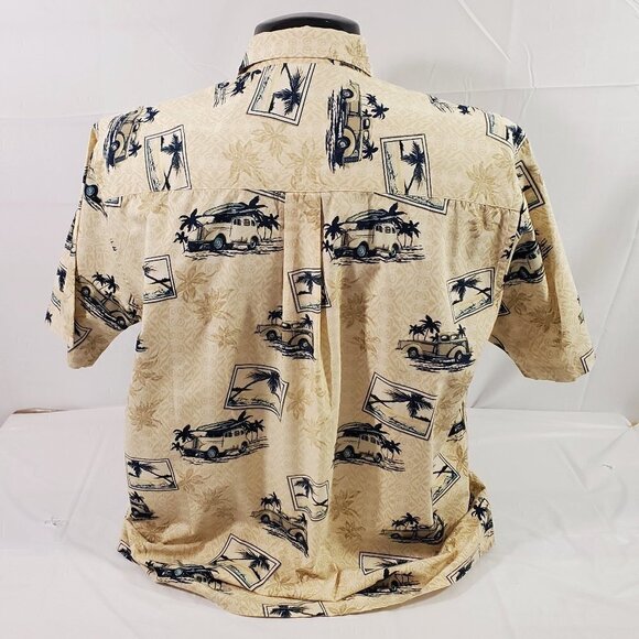 Kocal Men’s Island Hawaiian VTG Cars Print Button Down Cotton Shirt – Size Large - Picture 5 of 13